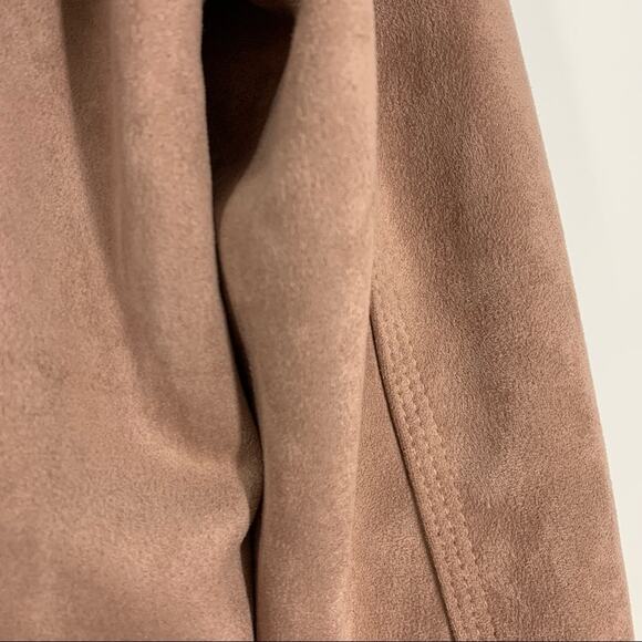 Current/Elliott The Crop Infantry Jacket Pink Faux Suede Size 2 NWT - Picture 4 of 8